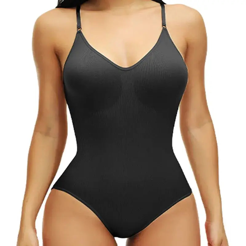 Super Sale V Neck Spaghetti Strap Bodysuit Compression Body Suits Open Crotch Shapewear Slimming Body Shaper Smooth