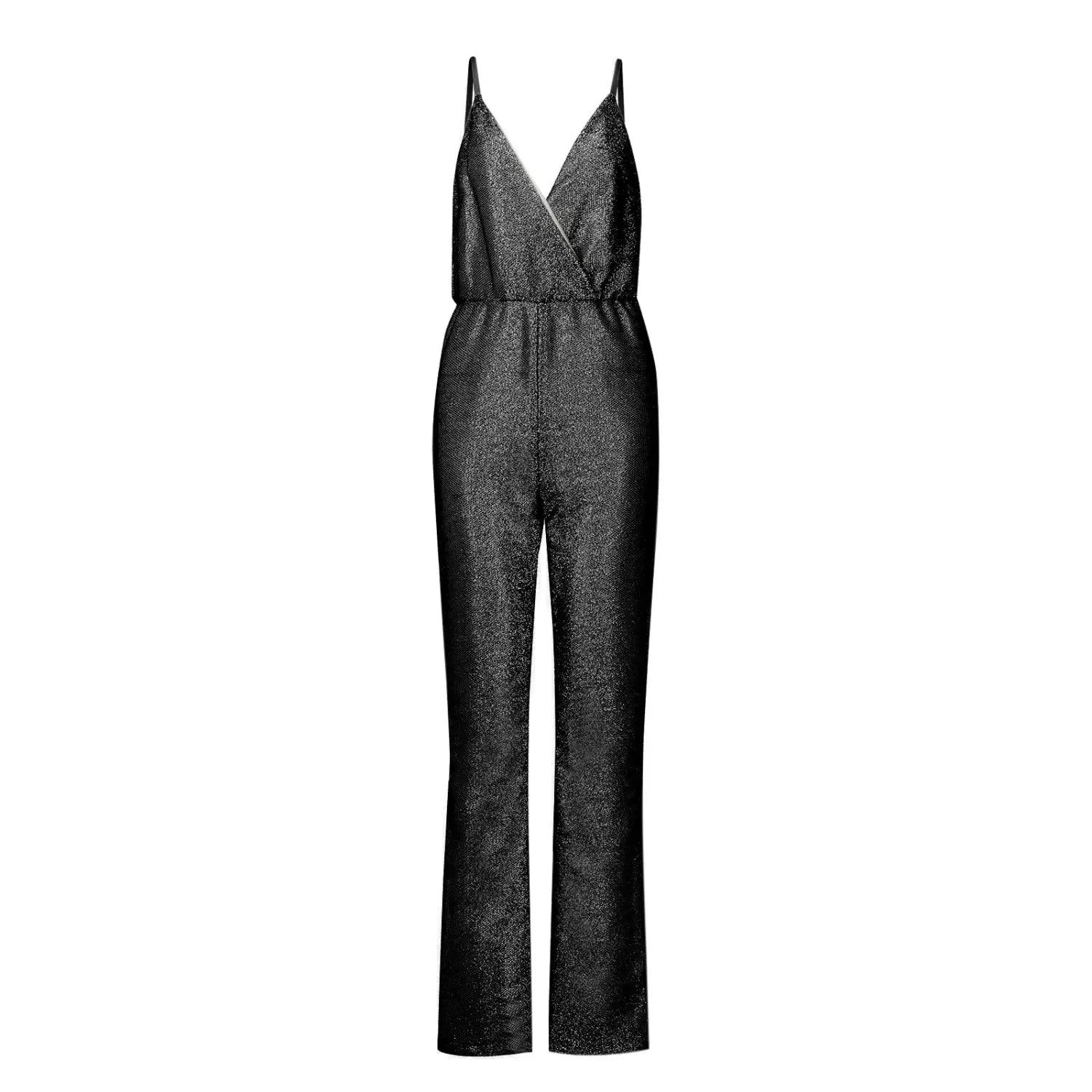 Women Elegant Sleeveless Sequined Glitter Shiny Jumpsuit Trousers Wide Leg Pants Sexy Slim Fit Backless Jumpsuit Romper