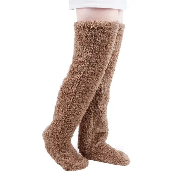 Cozy Chic Over-Knee Fuzzy Socks