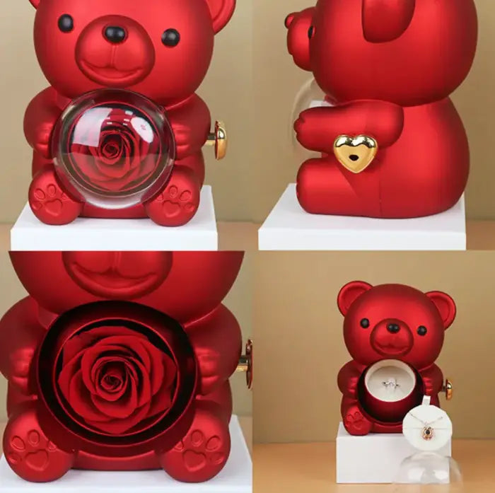 Floral Bear Rotating Jewelry Holder