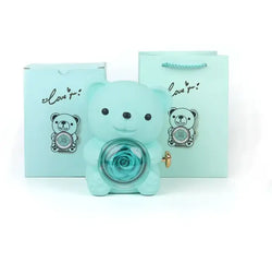 Floral Bear Rotating Jewelry Holder - Cyan / 12xx13x15.5cm