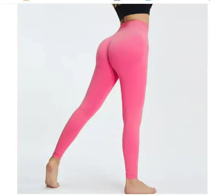 Pink athletic leggings with a high waistband from Ladies’ Chic Seamless Sculpt Leggings