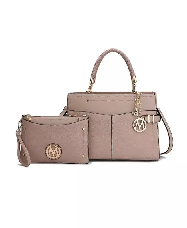 Tenna Satchel Bag with Wristlet by Mia K