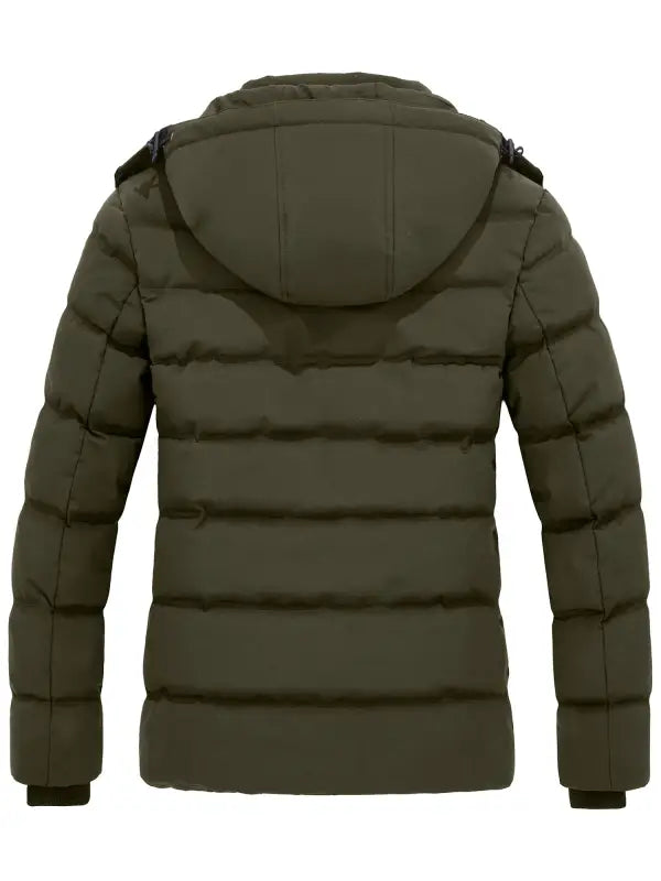 Women'S Winter Jacket Warm Puffer Coat Quilted Windbreaker Jacket with Hood Brown M